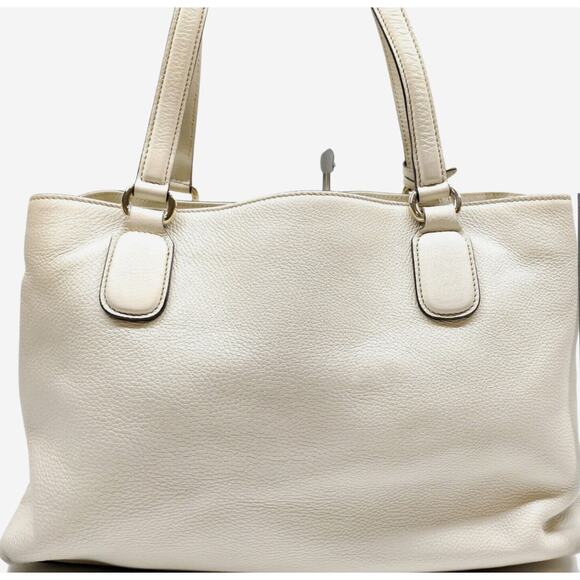 Gucci Cream Pebbled Calfskin Soho Shoulder Bag - Picture 2 of 11